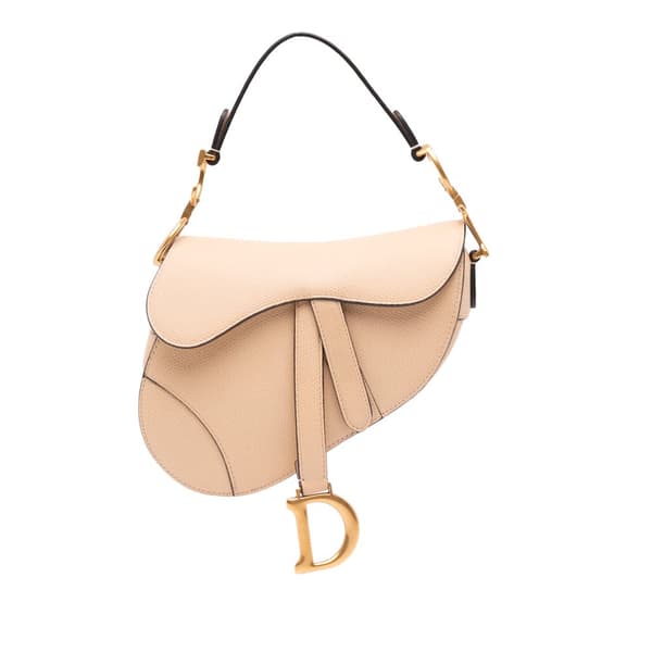 Pre-owned Dior Mini Grained Calfskin Saddle Brown