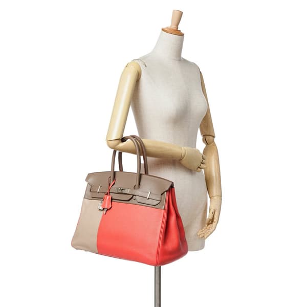 Pre-owned Hermès Tricolor Clemence and Swift Birkin Cascade Retourne 35 Pink