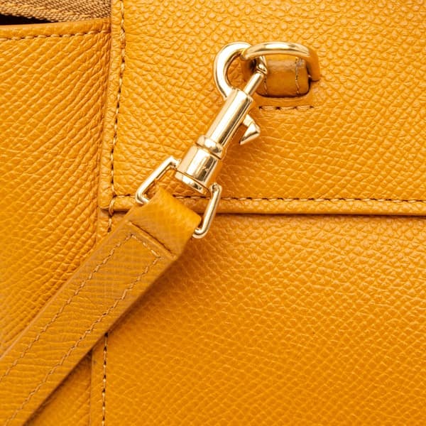 Pre-owned Celine Nano Grained Calfskin Belt Bag Yellow