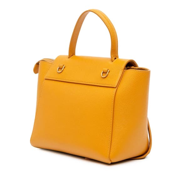 Pre-owned Celine Nano Grained Calfskin Belt Bag Yellow
