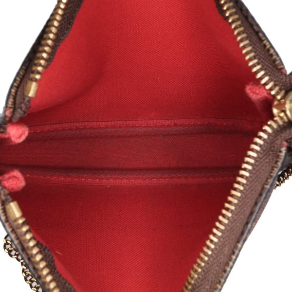 Pre-owned Louis Vuitton Damier Ebene Mini Pochette Accessoires Brown