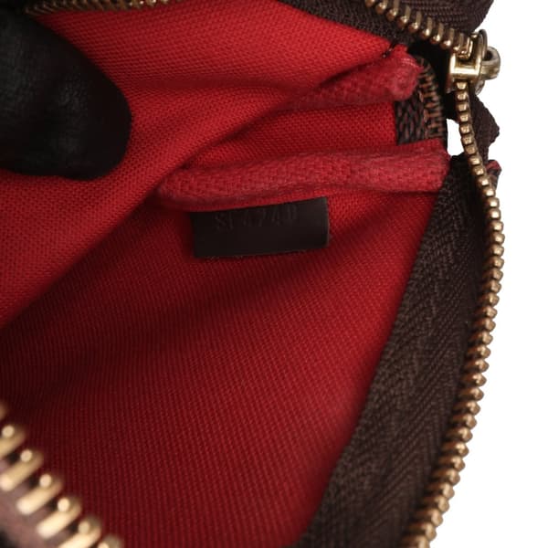 Pre-owned Louis Vuitton Damier Ebene Mini Pochette Accessoires Brown