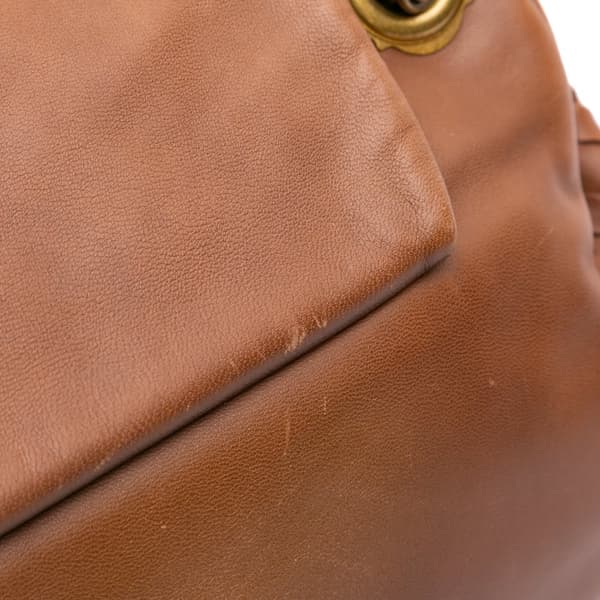 Pre-owned Bottega Veneta Nappa Intrecciato Trimmed Napoli Handbag Brown