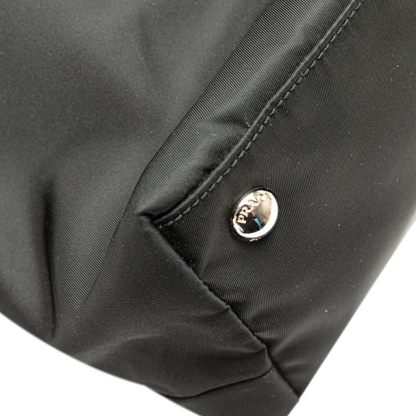 Pre-owned Prada Tessuto Saffiano Trimmed Open Convertible Tote Black