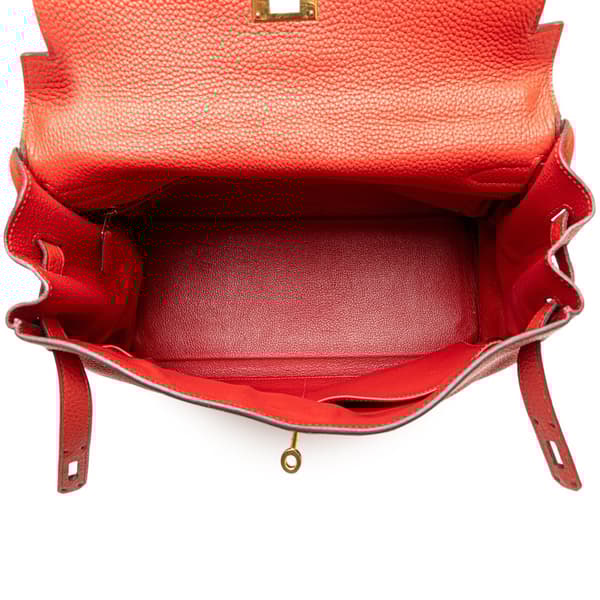 Pre-owned Hermès Togo Kelly II Retourne 35 Red