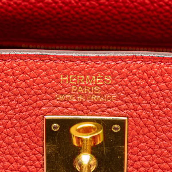 Pre-owned Hermès Togo Kelly II Retourne 35 Red