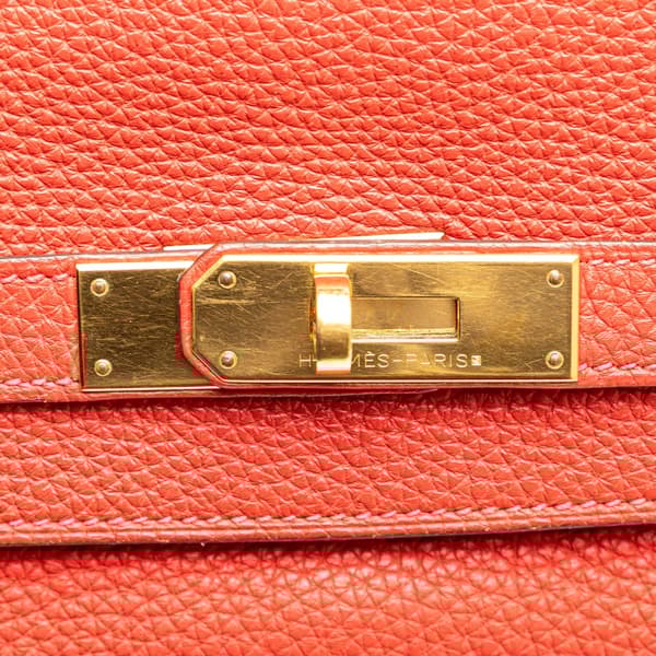 Pre-owned Hermès Togo Kelly II Retourne 35 Red
