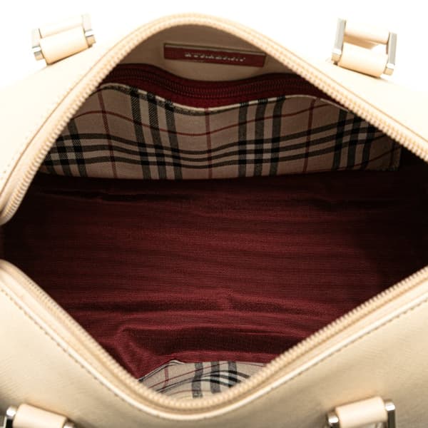 Pre-owned Burberry Leather Handbag White