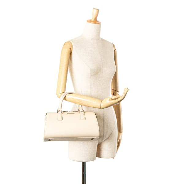 Pre-owned Burberry Leather Handbag White