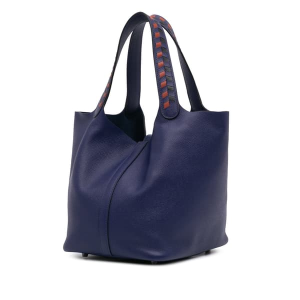 Pre-owned Hermès Epsom Tressage Picotin Lock 22 Blue