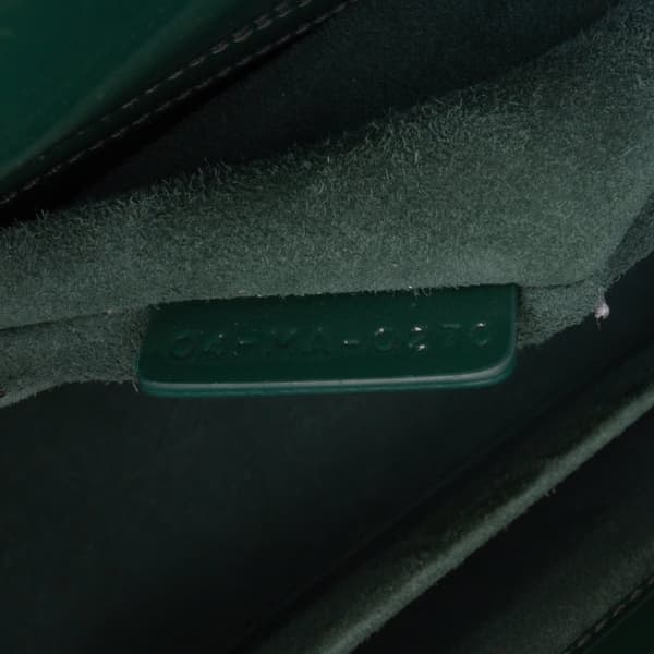 Pre-owned Dior Medium Patent Cannage Lady Dior Green
