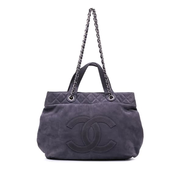 Pre-owned Chanel Large Nubuck Trianon Satchel Blue