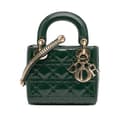 Pikkukuva 1 / 10: Pre-owned Dior Mini Patent Cannage Lady Dior Green