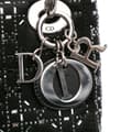 Pikkukuva 10 / 10: Pre-owned Dior Mini Satin Cannage Strass Crystal Embellished Lady Dior Black