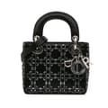 Pikkukuva 1 / 10: Pre-owned Dior Mini Satin Cannage Strass Crystal Embellished Lady Dior Black