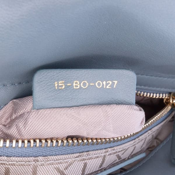 Pre-owned Dior Mini Lambskin Cannage Lady Dior Blue