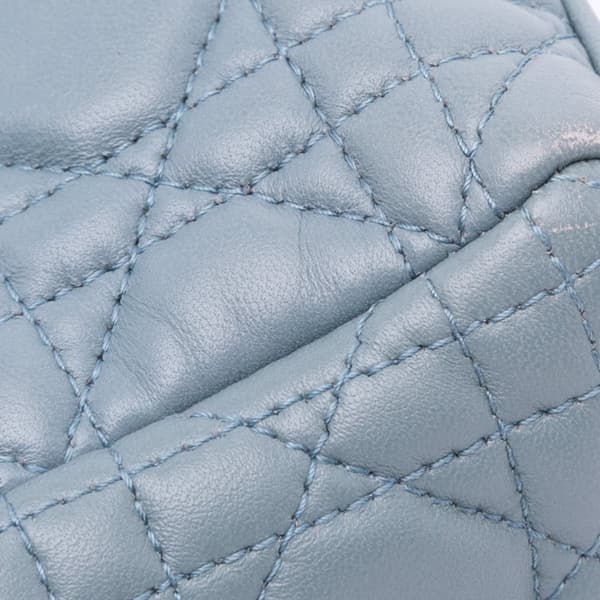 Pre-owned Dior Mini Lambskin Cannage Lady Dior Blue