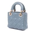 Miniatyrbild 2 av 10: Pre-owned Dior Mini Lambskin Cannage Lady Dior Blue
