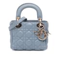 Miniatyrbild 1 av 10: Pre-owned Dior Mini Lambskin Cannage Lady Dior Blue