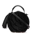 Miniatyrbillede 1 af 10: Pre-owned Saint Laurent Small Croc Embossed Leather Mica Hatbox Satchel Black
