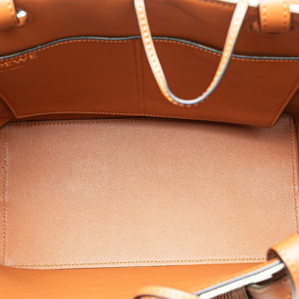Pre-owned LOEWE Small Anagram Canvas Satchel Brown
