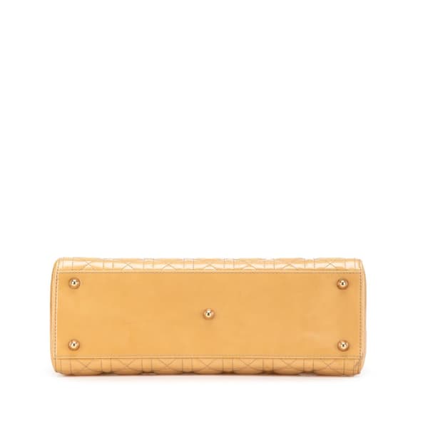 Pre-owned Dior Large Patent Cannage Lady Dior Brown