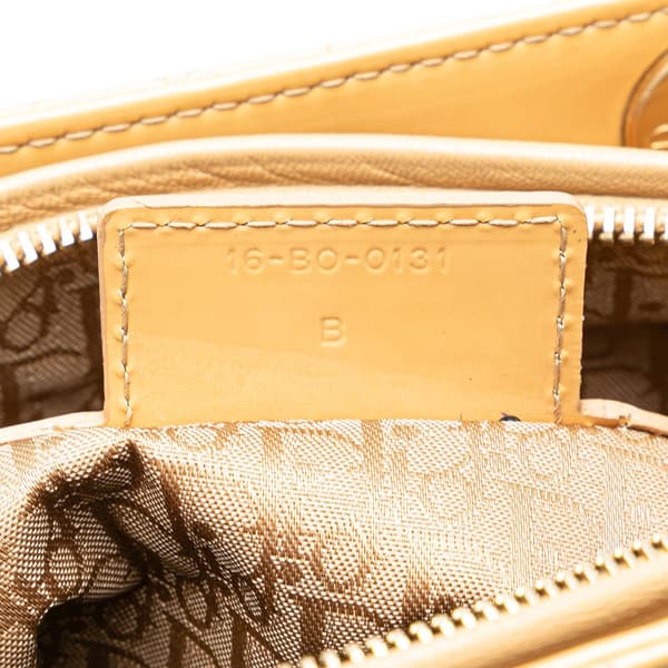 Pre-owned Dior Large Patent Cannage Lady Dior Brown
