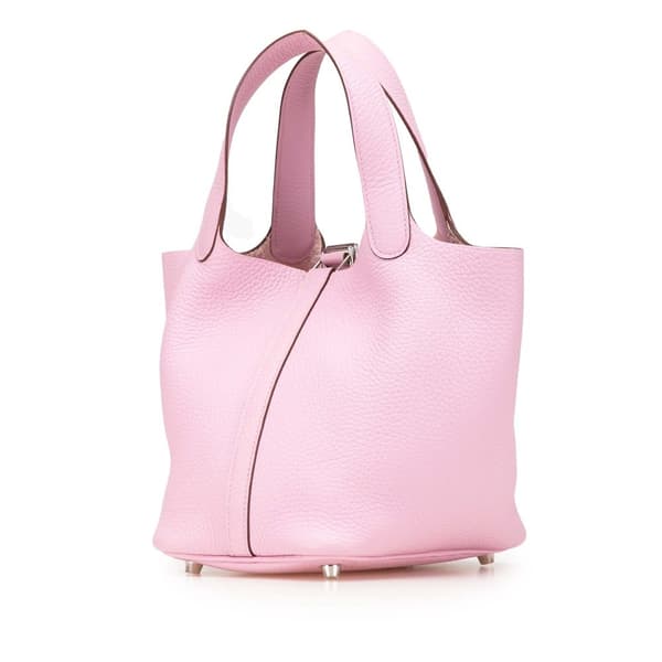 Pre-owned Hermès Clemence Picotin Lock 18 Pink