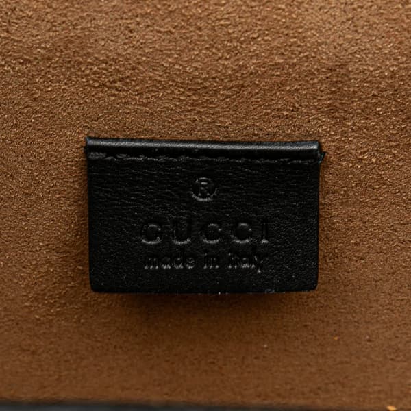 Pre-owned Gucci GG Supreme Bamboo Padlock Satchel Brown