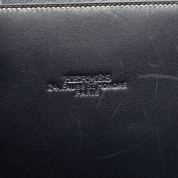 Pre-owned Hermès Box Calf Lucy MM Blue