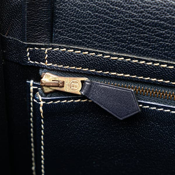 Pre-owned Hermès Box Calf Lucy MM Blue