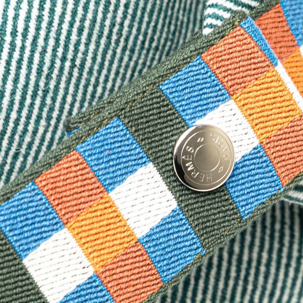Pre-owned Hermès Small Wool Bride A Brac H Natte Case Blue