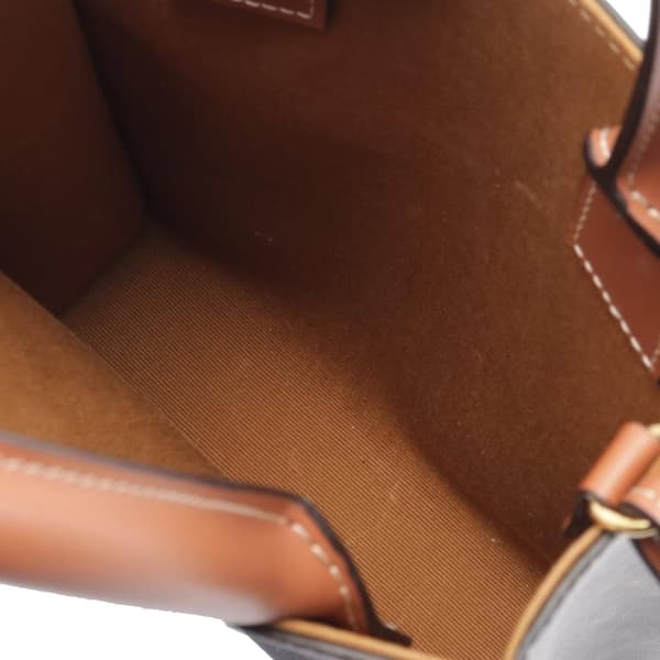 Pre-owned Celine Mini Triomphe Coated Canvas Vertical Cabas Satchel Brown