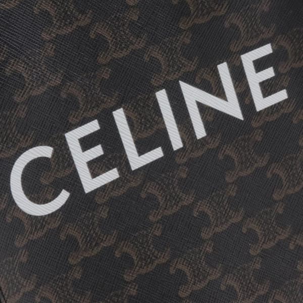 Pre-owned Celine Mini Triomphe Coated Canvas Vertical Cabas Satchel Brown