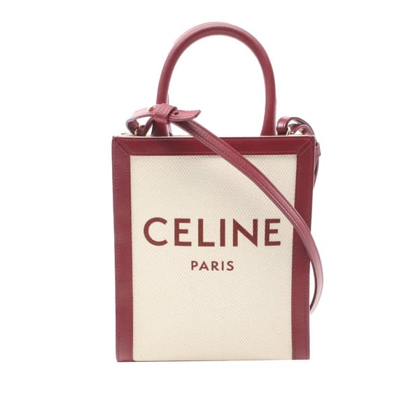 Pre-owned Celine Mini Canvas Vertical Cabas Satchel Brown