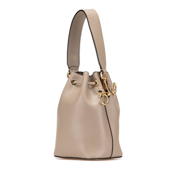 Pre-owned Fendi Mini Leather Mon Tresor Bucket Bag Brown