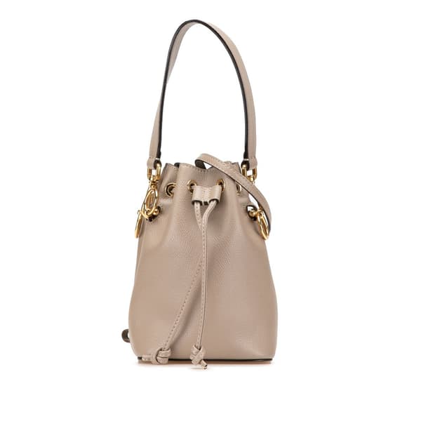 Pre-owned Fendi Mini Leather Mon Tresor Bucket Bag Brown