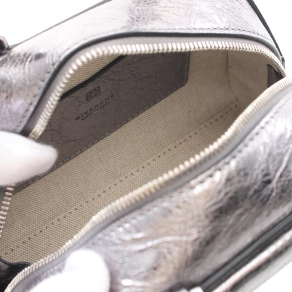 Pre-owned Givenchy Nano Leather Antigona Cube Satchel Silver