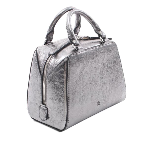 Pre-owned Givenchy Nano Leather Antigona Cube Satchel Silver