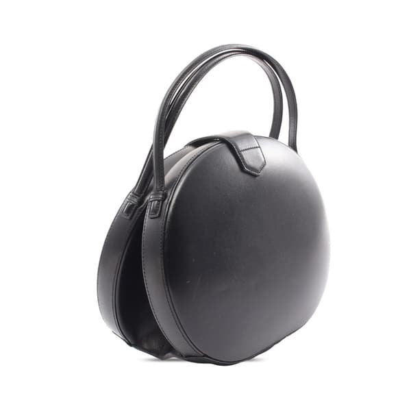 Pre-owned LOEWE Anagram Leather Round Handbag Black