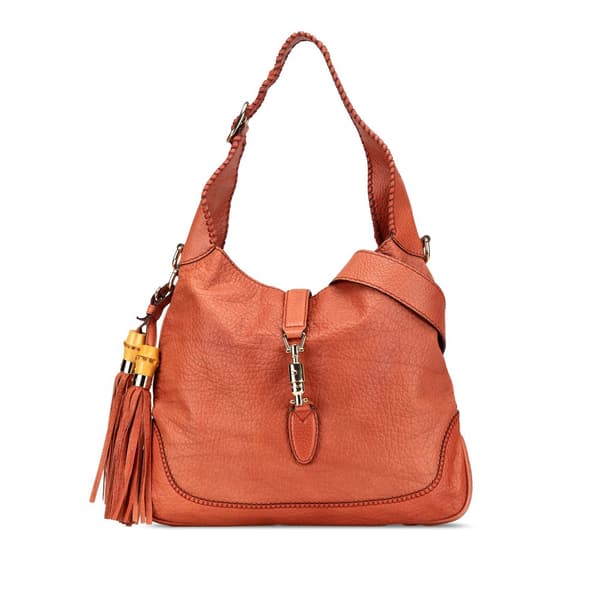 Pre-owned Gucci Medium Calfskin New Jackie Satchel Brown