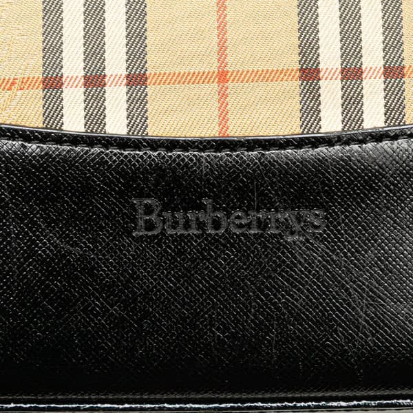 Pre-owned Burberry Haymarket Check Canvas Handbag Brown