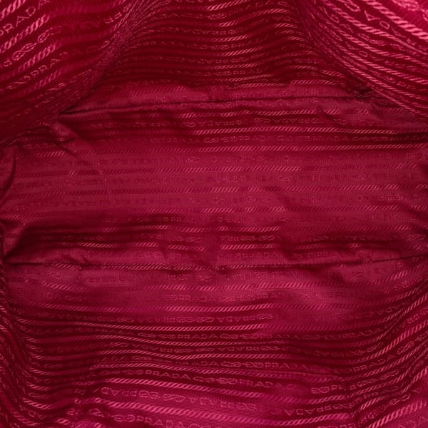 Pre-owned Prada Saffiano Trimmed Tessuto Satchel Pink