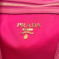 Miniatyrbilde 7 av 10: Pre-owned Prada Saffiano Trimmed Tessuto Satchel Pink