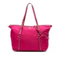 Miniatyrbilde 1 av 10: Pre-owned Prada Saffiano Trimmed Tessuto Satchel Pink