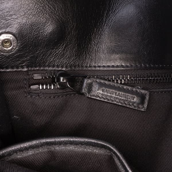 Pre-owned Saint Laurent Textured Patent Sac De Jour North South Satchel Black