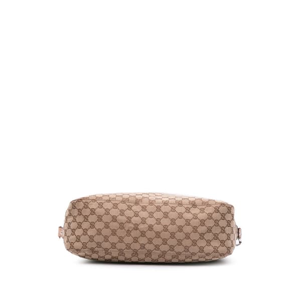 Pre-owned Gucci Large GG Canvas Icon Bit Satchel Brown