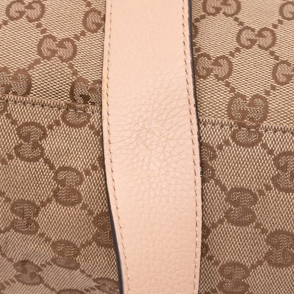 Pre-owned Gucci Large GG Canvas Icon Bit Satchel Brown