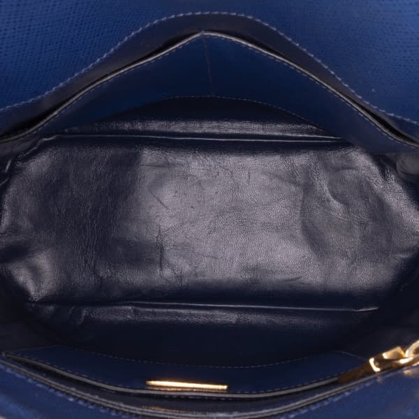 Pre-owned Prada Large Saffiano Cuir Dome Bag Blue