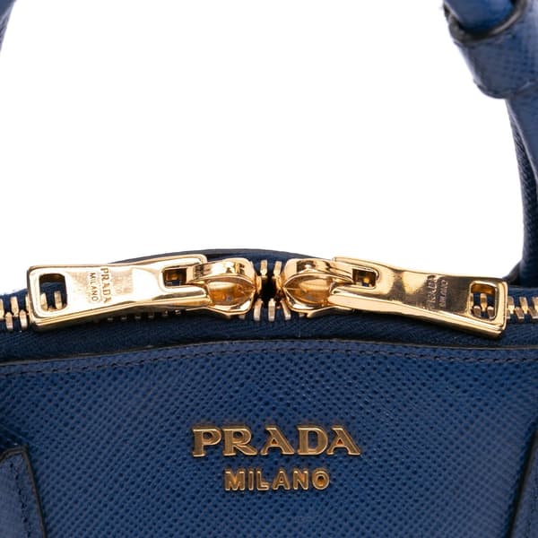 Pre-owned Prada Large Saffiano Cuir Dome Bag Blue